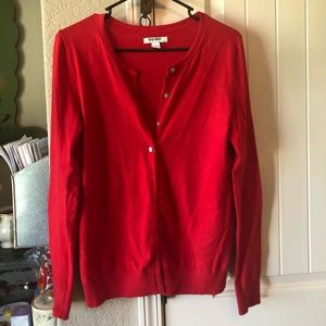 Red Button down cardigan